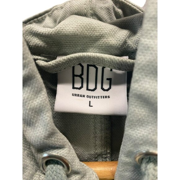 Urban Outfitters BDG Utility Coat Jacket Skate Hooded Zip Front Large Sage Green - Picture 5 of 8